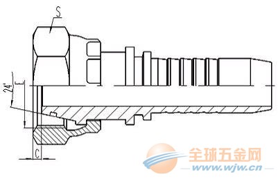 管接头-公制内螺纹24度外锥面带O形圈密封重